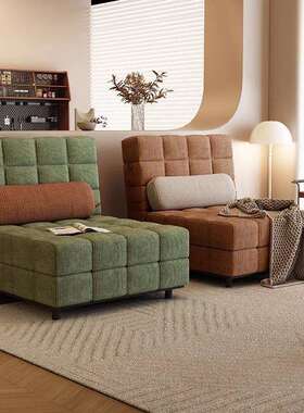 奶油风沙发床22493折款叠两用225新小户型客厅复古单0折双人多功