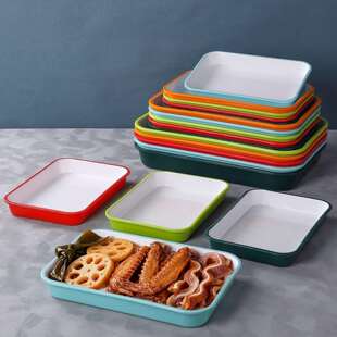 展密胺熟形食卤味AAQ鸭货托盘长串方凉拌菜示菜盘仿瓷卤菜串盘子