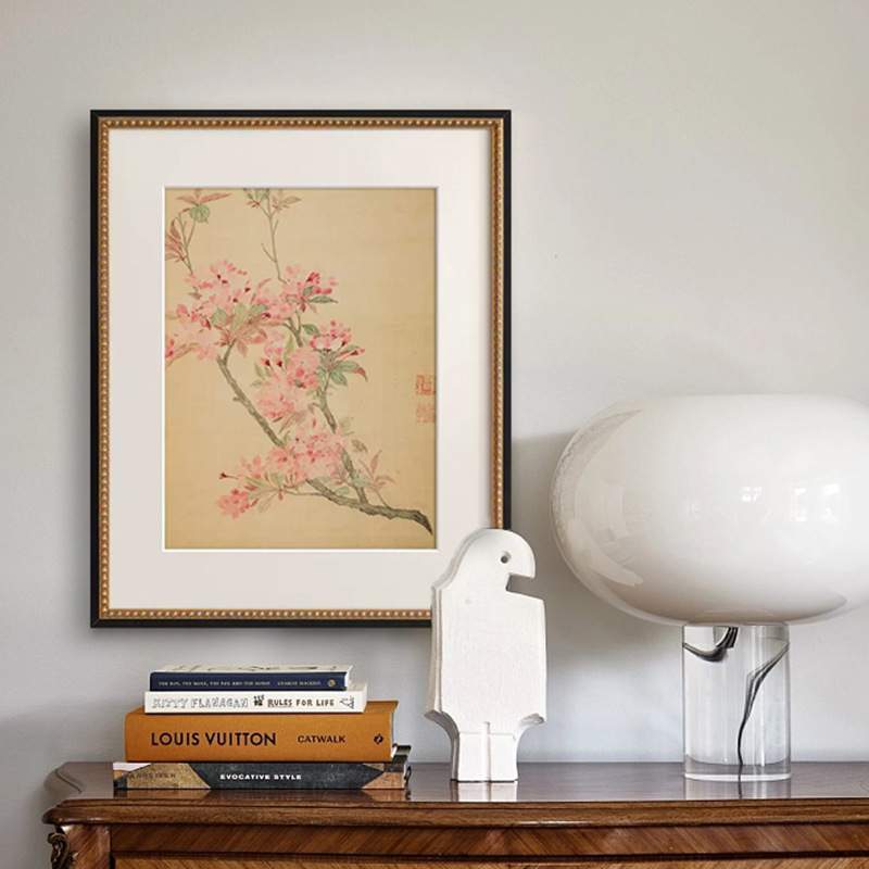 法式中国风复古客厅装饰画新中式玄关柜餐厅卧室挂画古典花卉壁画图片