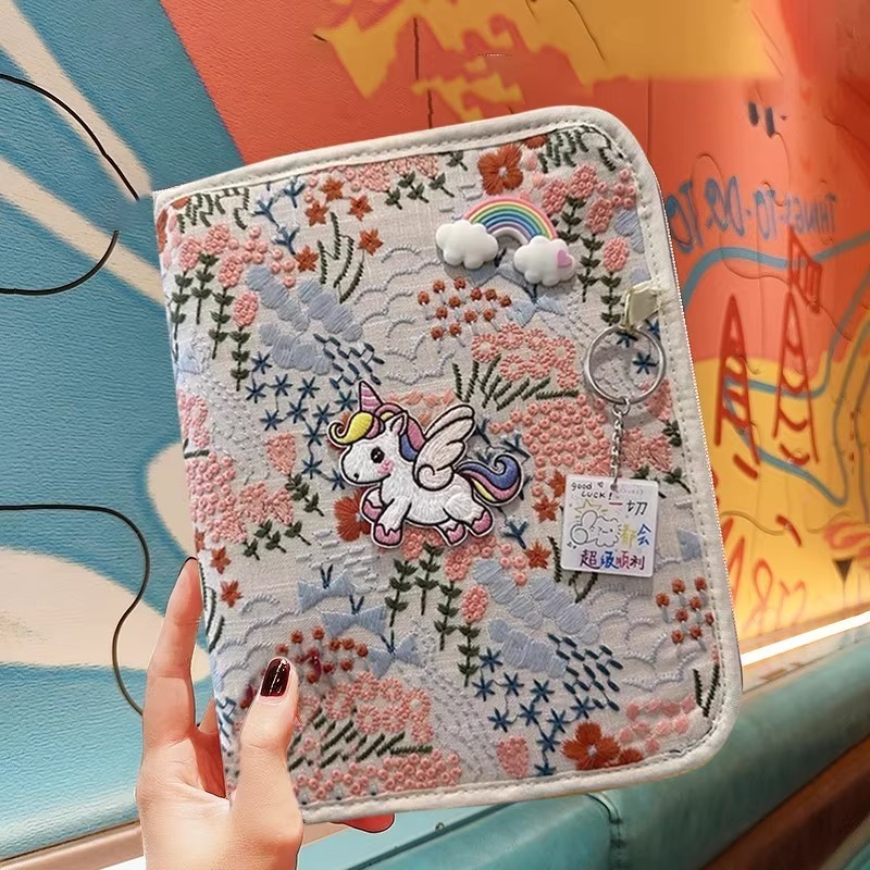 产检收纳册刺绣带拉链包2026新款