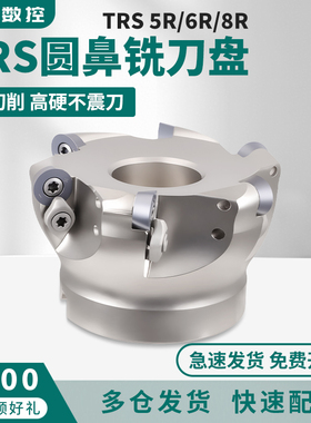 EMR圆鼻铣刀盘数控刀盘5R/6R/8R开粗面铣刀盘TRS63/125/250飞刀盘