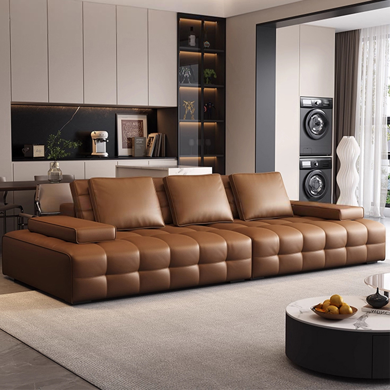 全友家居劳伦斯沙发真皮沙发客厅2025新款意式极简头层牛