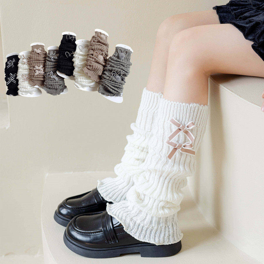 春秋女童时髦袜套洋气针织洛丽塔腿套复古宝宝保暖女生jk堆堆袜冬
