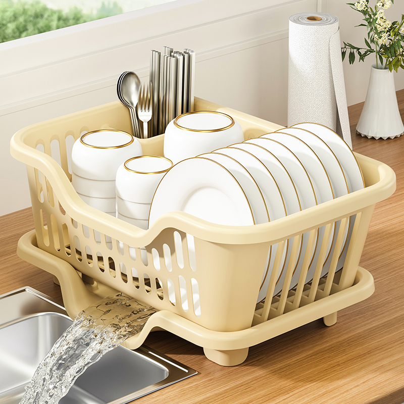 厨房碗碟架台面餐盘收纳家用带排水置物架免安装多用途沥水碗架