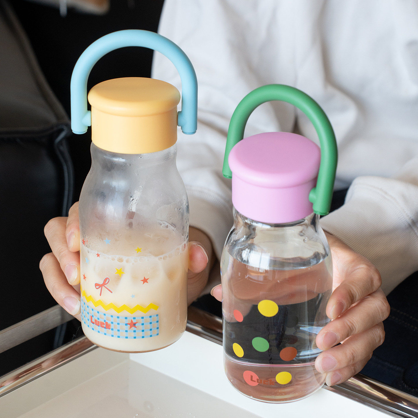 2025新款女高颜值玻璃杯耐高温便携水杯学生简约高硼硅户外可爱,餐饮具,水具套装,淘宝优惠券,粉丝福利购,淘宝优惠卷