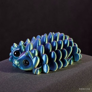 3D新款3D打印热销刺猬松果可爱玩具可活动造景摆件网红爆款手办