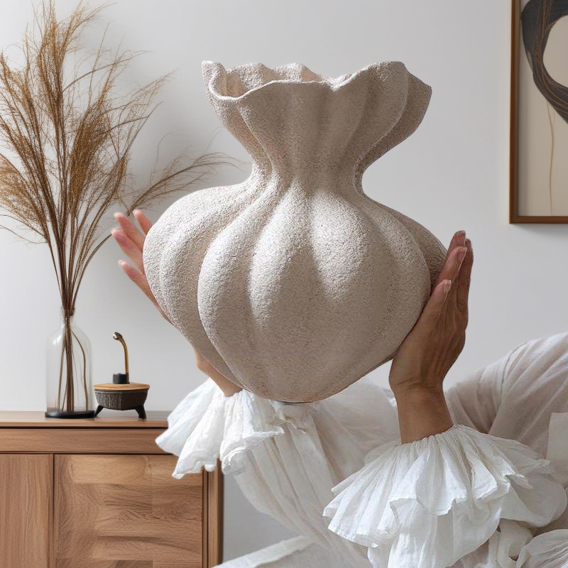 情绪稳定花瓶法式陶瓷白色复古高级感轻奢鲜花非水培摆件客厅插花