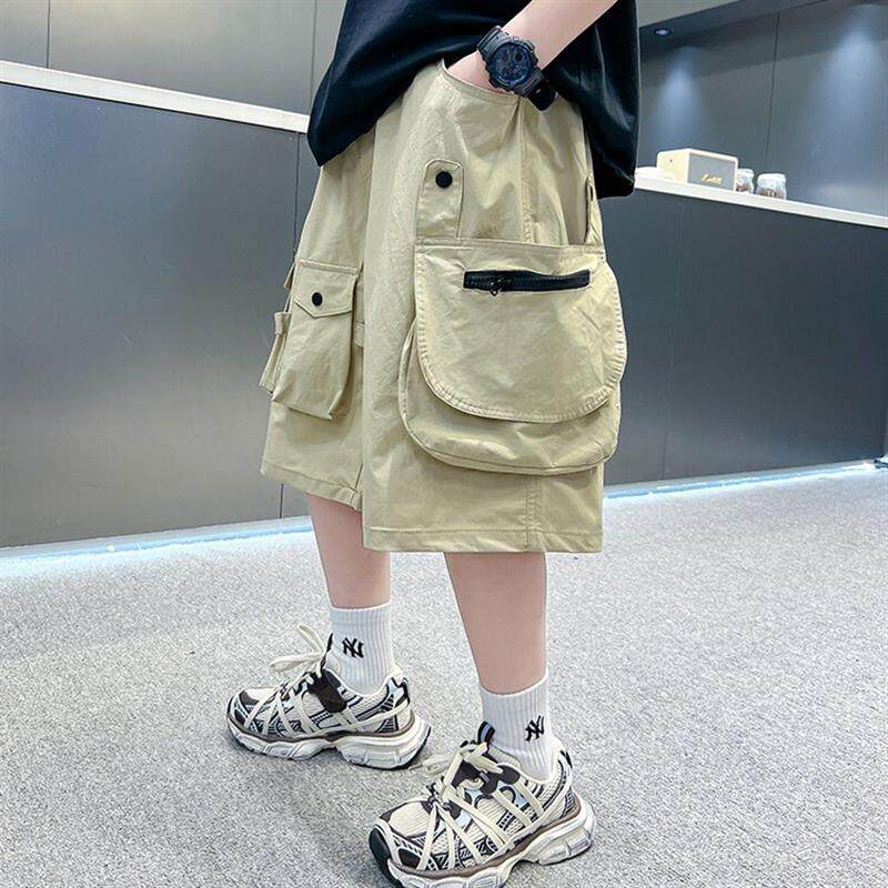 童装男童夏款大口袋工装休闲中裤2026夏季男孩夏天薄款棉布五分裤