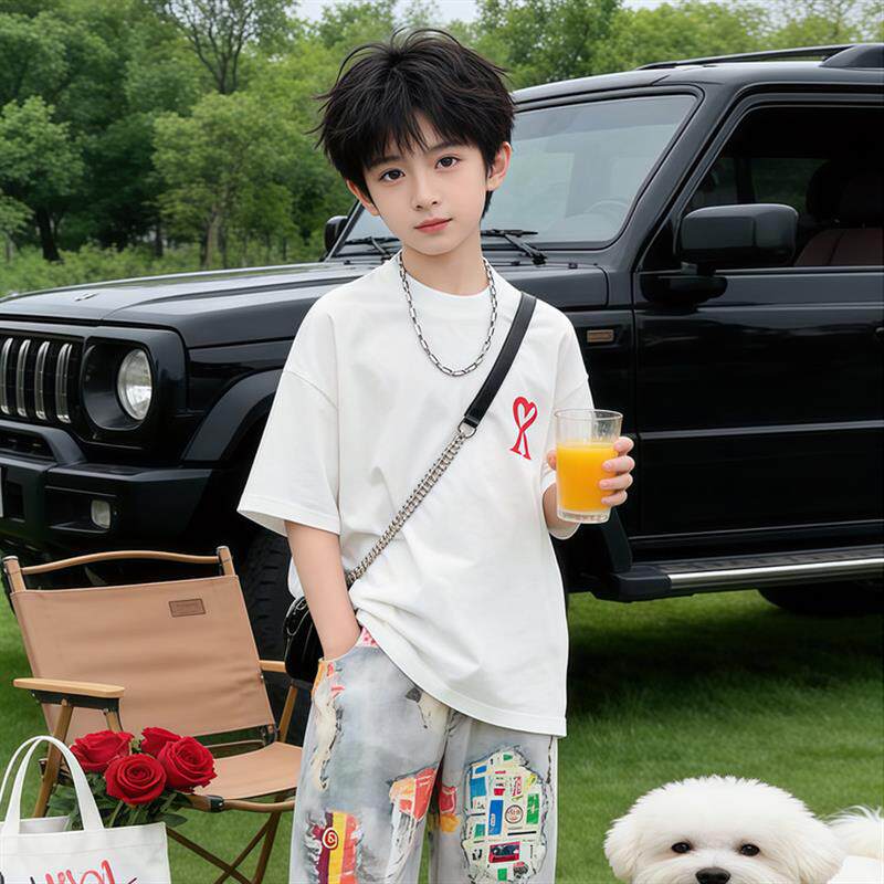 男童短袖套装夏季2026新款儿童装夏装小孩男孩衣服大童夏天两件套