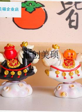 l小马财财转转乐摆m件桌面装饰品小马公仔马年生肖摆件寺庙文创礼
