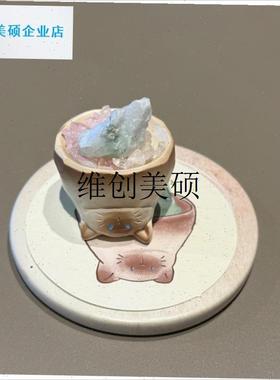 l猫猫水晶盲盒PAL原石办u公桌面摆件汽车装饰卡通可爱好运礼物同