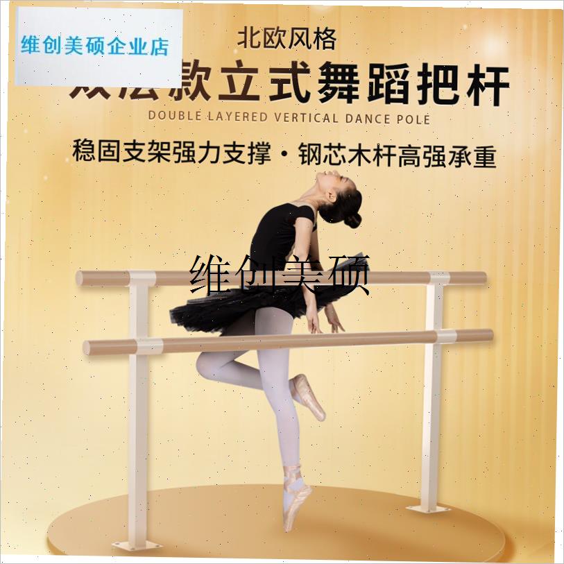 l双层舞蹈把杆固定式黑色方管落地C学校舞蹈房幼儿园专业把杆压腿