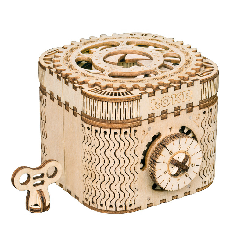 极速Robotime ROKR DIY 3D Wooden PuzzleI Gear Model Building