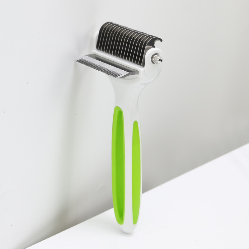 宠物双用开结梳狗狗脱毛梳不锈钢脱毛刷猫咪梳子宠物梳宠物用品