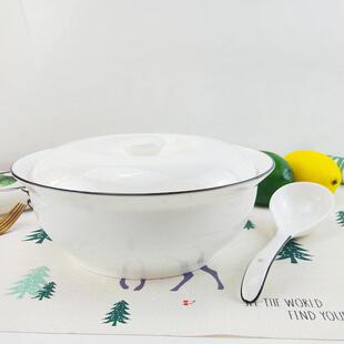 大汤碗带盖品锅陶瓷家用大号9英寸汤盆北欧单个创意装汤的碗盛汤
