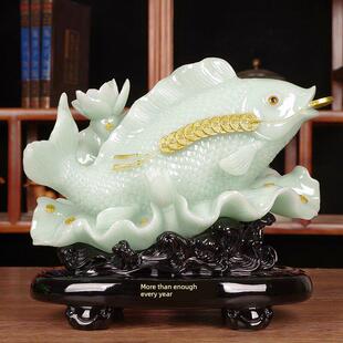 连年有余锦鲤鱼摆件招财金鱼家居客厅电视柜酒柜装饰品送乔迁礼物