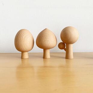 小树实木摆件榉木日系可爱手工装饰品精致现代简约柜子搁板装饰物