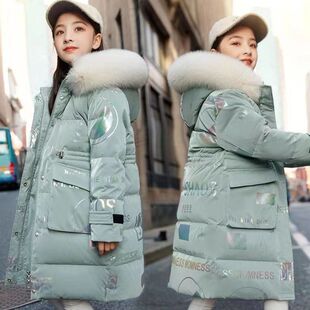 三防儿童羽绒服女童免洗中长款洋气加厚白鸭绒2025中小学生外套