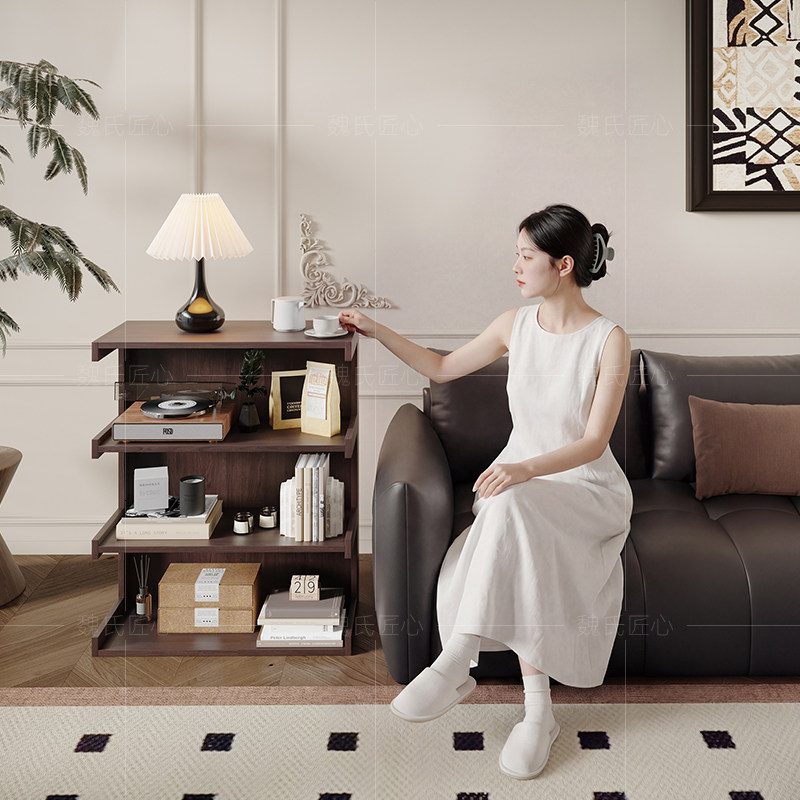 法式复古边几柜家用落地置物架小户型边几柜中古风客厅沙发小茶几,住宅家具,角几/边几,淘宝优惠券,粉丝福利购,淘宝优惠卷