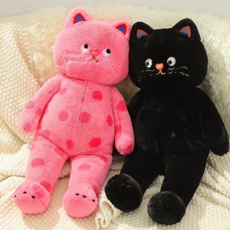 网红爆款波点猫毛绒玩具可爱小猫玩偶抱枕小猫靠枕生日礼物送女生