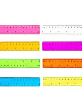 2026新款彩色透明学习彩色塑料尺15cm简约直尺工具创意设计