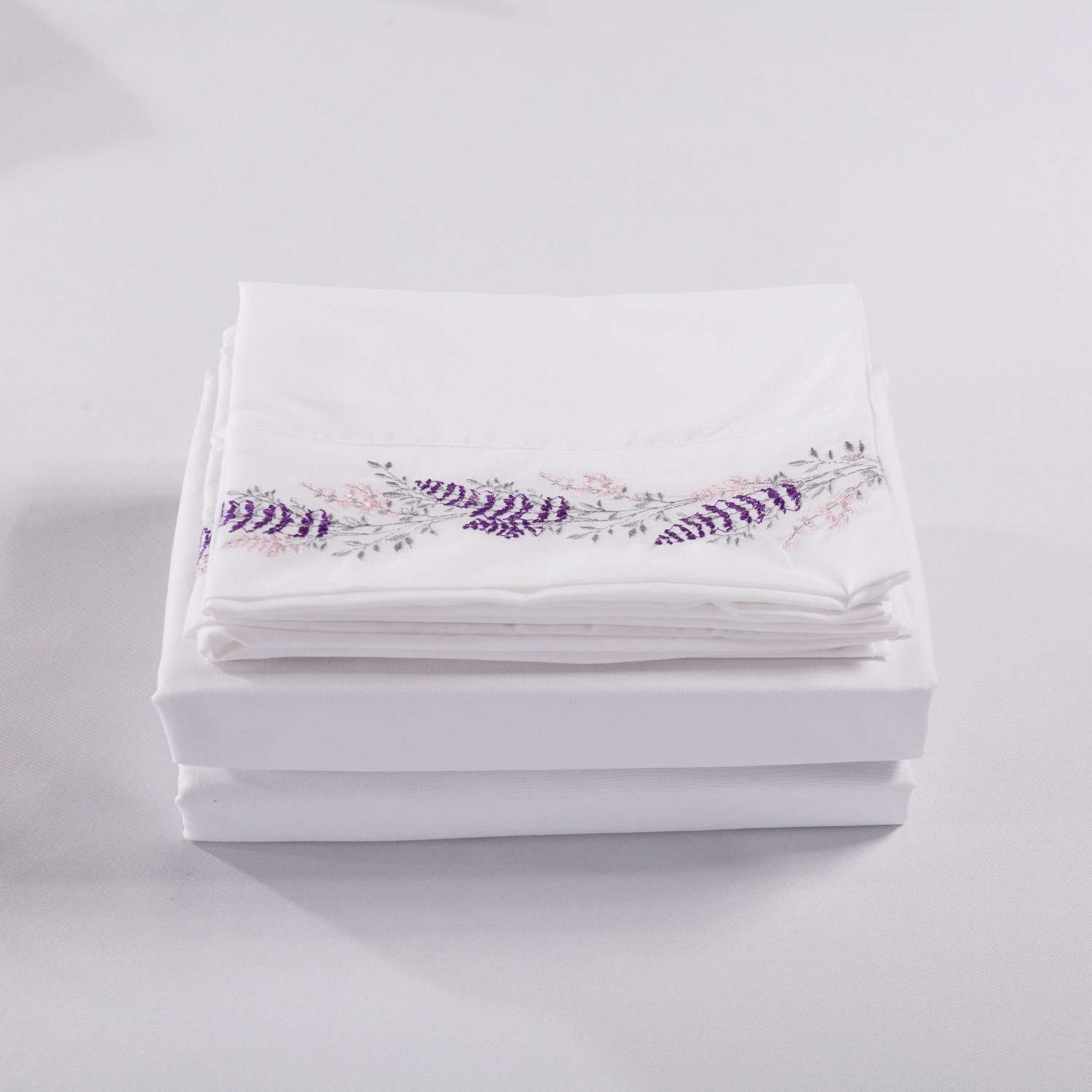 维欧ebay欧美四件套素色绣花四件套 bed sheet set