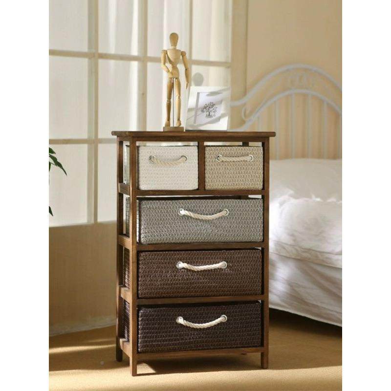 实木斗柜园藤编收纳储物客厅收WEF纳柜小窄型卧室抽屉式田子柜边,住宅家具,斗柜,淘宝优惠券,粉丝福利购,淘宝优惠卷