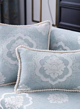 欧式沙发抱枕靠NHB垫客厅大抱靠垫枕套45x5正形可拆4方洗简约小格