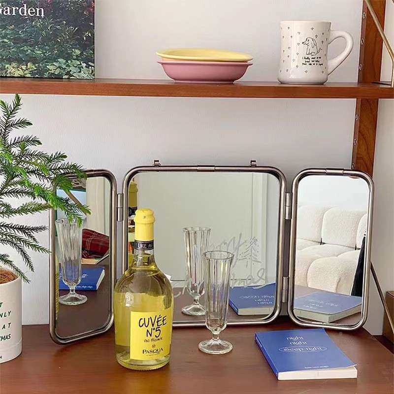 风复古614叠妆镜宿舍桌面化便携式梳妆镜子家用卧折室台挂墙壁挂,住宅家具,化妆镜,淘宝优惠券,粉丝福利购,淘宝优惠卷