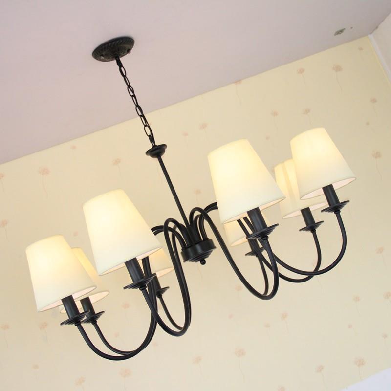 式789复古风客厅法吊灯艺现简约铁美式餐厅房间灯卧室布艺全屋代