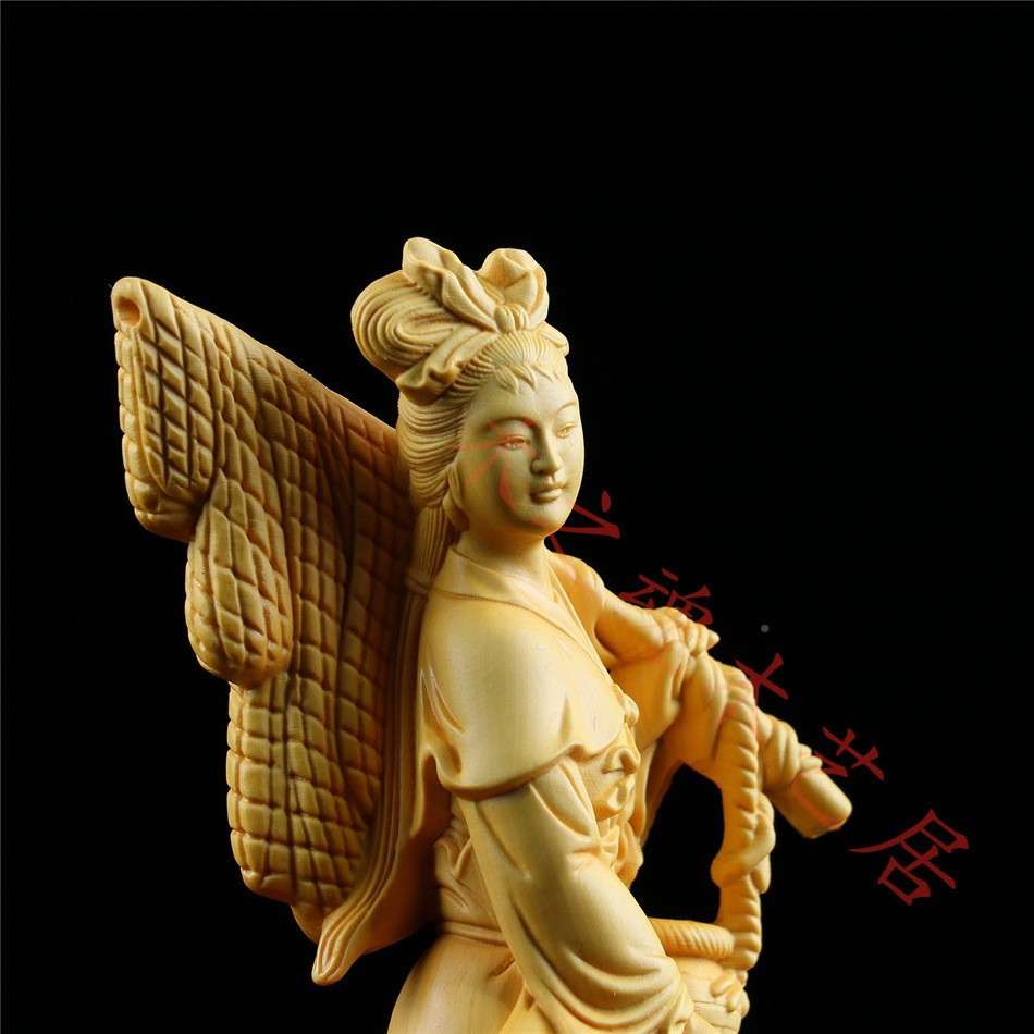 杨品木家居饰品人物鱼家姑HZL娘雕刻艺工客厅装饰中式木雕摆件鱼