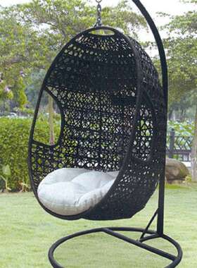 网红户XUN外阳台吊篮椅藤庭院休花v园闲约秋千藤椅单人编简吊篮家