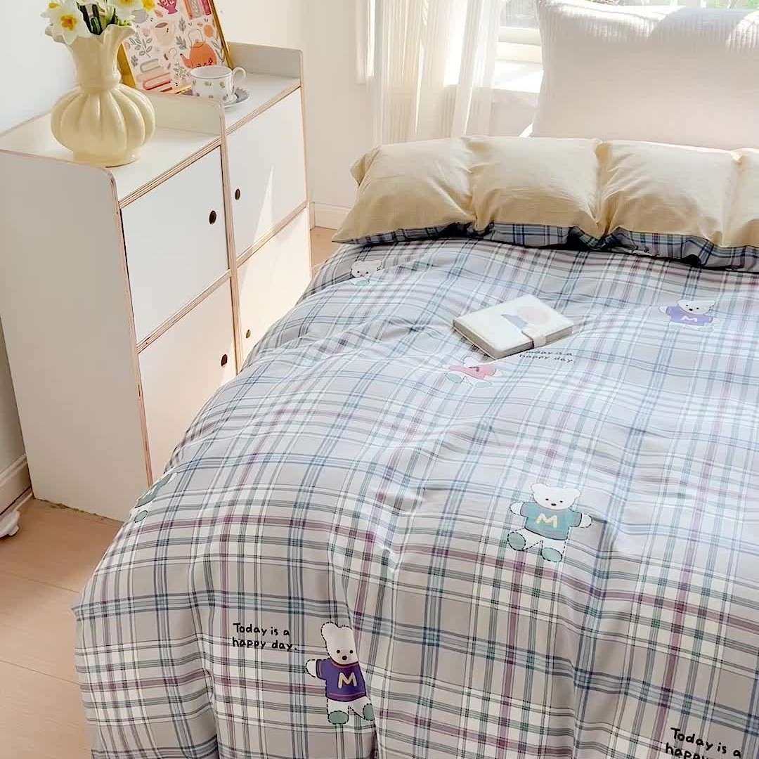 简约印花被单件纯棉学生宿舍卡通人双棉套人被罩单品全单10013260,床上用品,学生床品套件,淘宝优惠券,粉丝福利购,淘宝优惠卷
