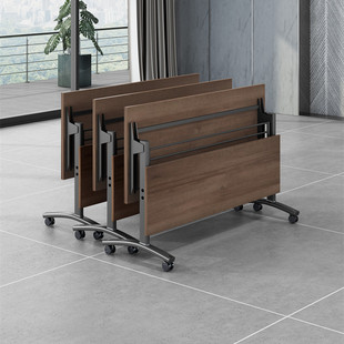 折叠培训桌椅组合可移动会议桌长条桌简约双人拼接翻板学生课桌子