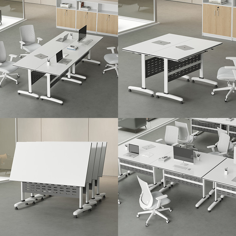 折叠培训桌椅组合拼接长条会议桌办公桌双人学生课桌可移动侧翻桌,商业/办公家具,培训桌/培训台,淘宝优惠券,粉丝福利购,淘宝优惠卷