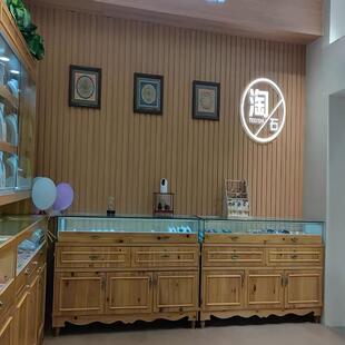 现货实木饰品柜展示柜玻璃展示柜复古珠宝柜首饰银饰展示柜玉石柜