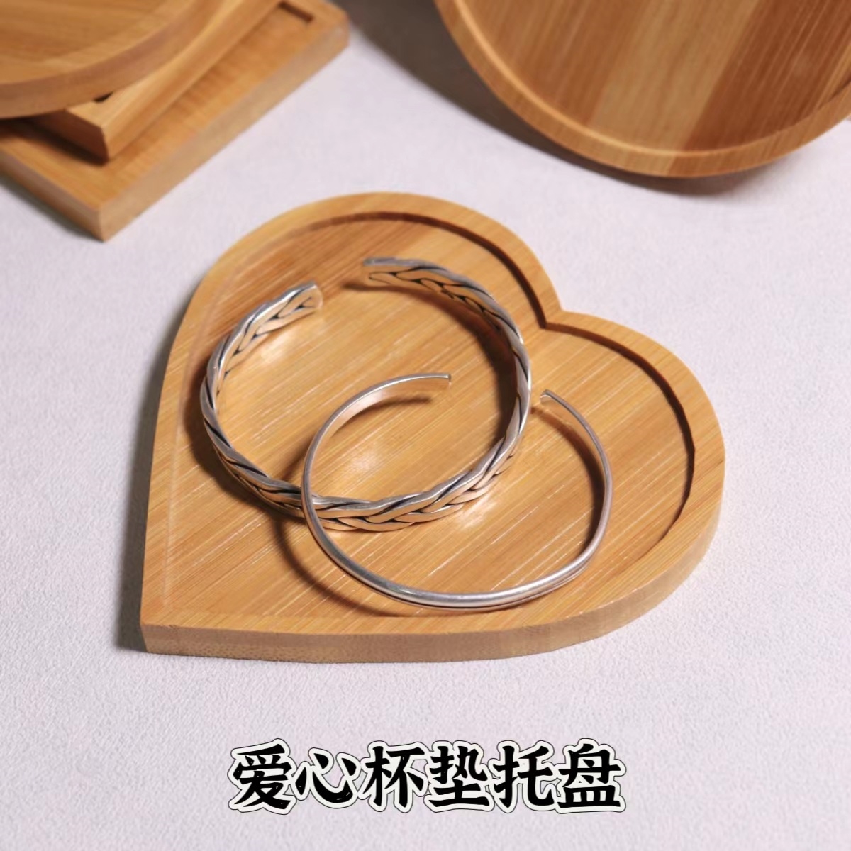 儿童装饰竹制品diy竹茶盘茶杯垫幼儿园茶道点心盘饰品盘托盘