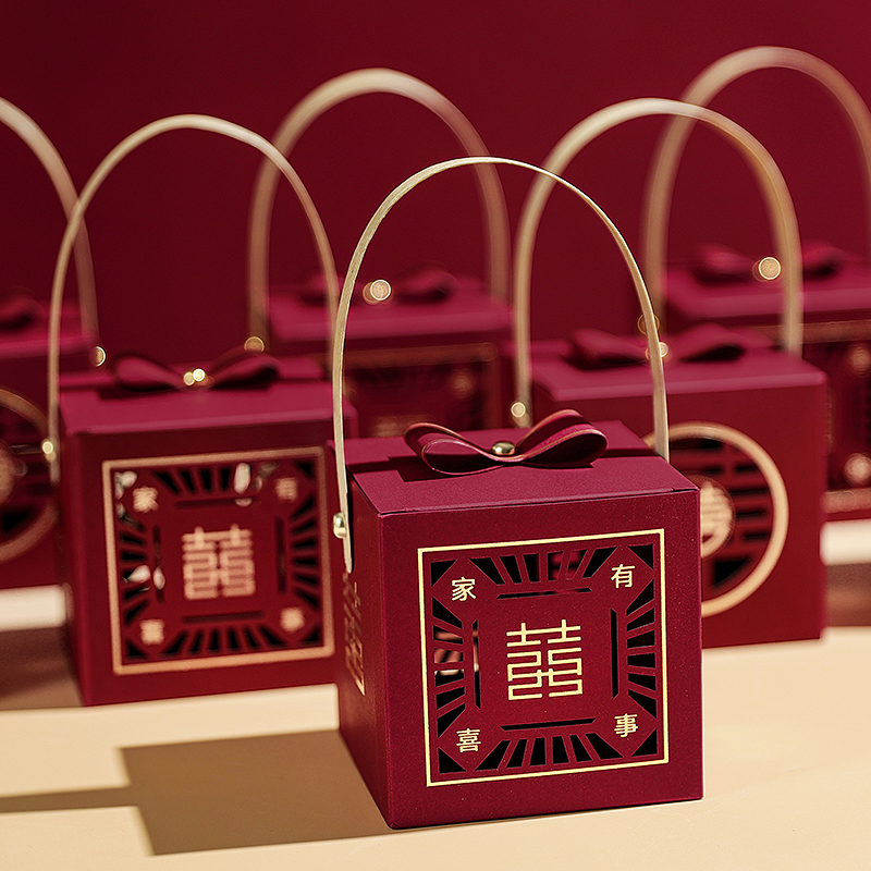 极速糖盒结c婚喜糖盒2024新款手提糖果礼盒婚礼订婚喜糖包装袋子