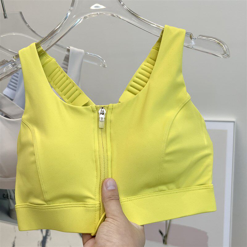 极速高强度防震运动文胸女前拉链背心G式外穿健身专用跑步美背瑜