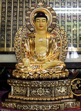 极速台湾纯铜鎏金释迦牟尼佛x像阿弥陀佛像药师佛三宝佛像如来佛