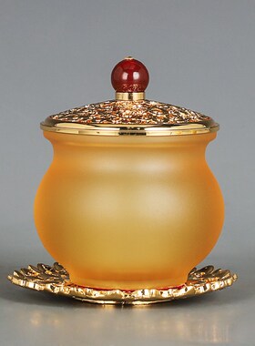 极速琉璃佛具套装供财神关公家用全套敬I神佛前香炉供水杯供盘供