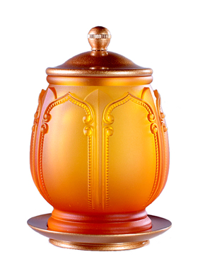 新品黄铜古法琉璃圣水杯仿古供佛观音净水杯N家用佛堂莲花供杯室