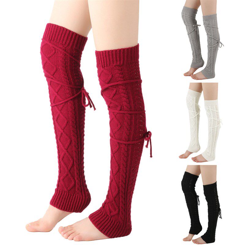 极速New woolen warm foot sleeves, long socks, knee lXength s