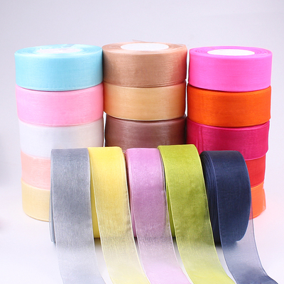极速45meter/roll 12/15/20/25/40/50mFm Organza Ribbons Wholes