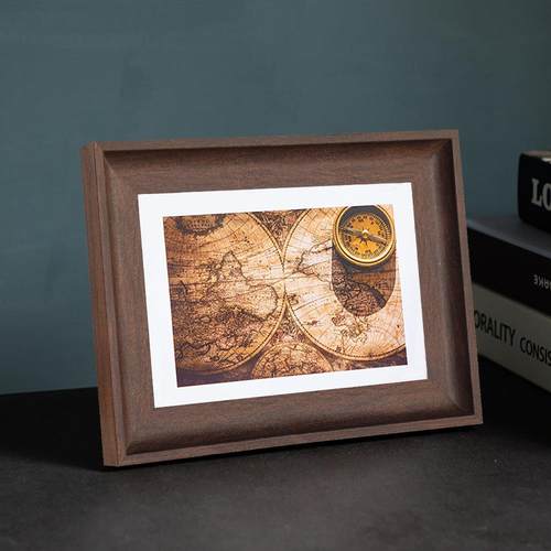 美式复古相框摆台正方形复古画框装裱挂墙5寸6寸7寸影楼相架