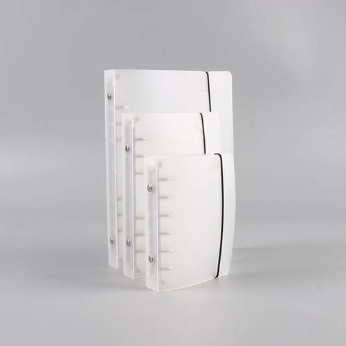 镭射 PP磨砂半透明绑带活页夹 A4B6A7 6孔活页本外壳 手账本