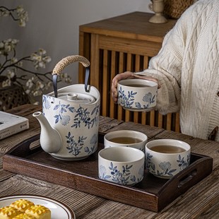 中式 家用水杯水壶乔迁新居提梁茶壶大号商用泡茶 复古水具套装 新款