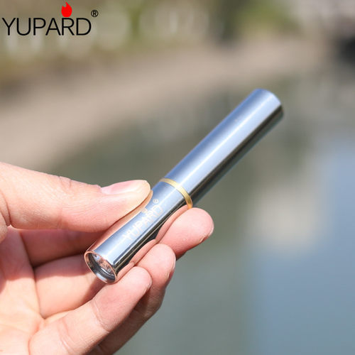 不锈钢迷你强光Q5 LED手电筒充电家用远射户外直筒AAA/10440电池
