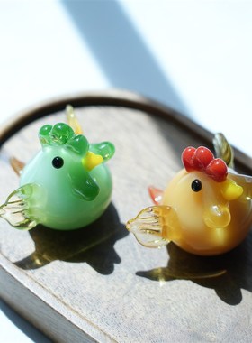 淄博博山琉璃咕咕鸡桌面摆件纯手工仿真公鸡办公室吉祥装饰品礼物