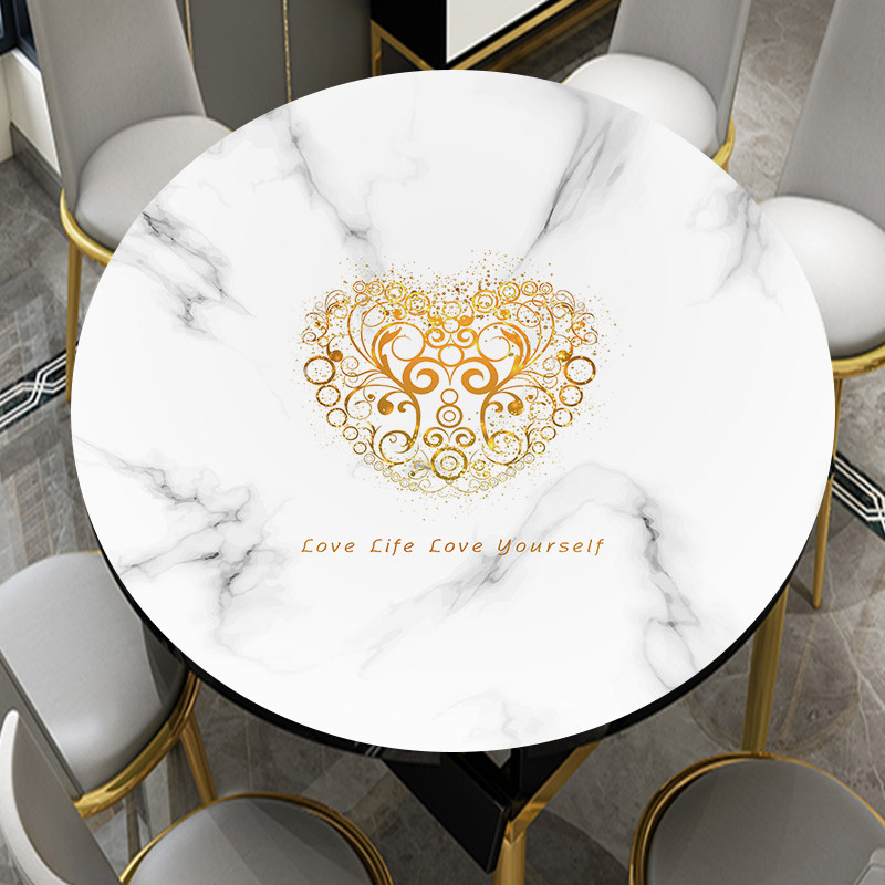 简约时尚pvc圆形水晶板软玻璃盖垫 圆形餐桌茶几轻奢免洗软塑胶垫